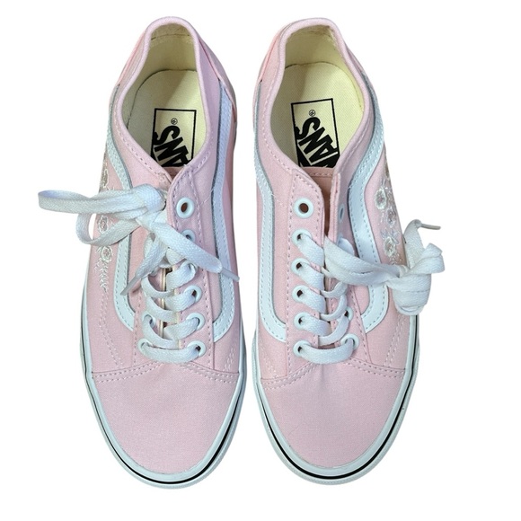 New w/o box VANS Old Skool Tapered Shoe sze 6.5 Pink Embroidered Floral Print - Picture 6 of 16